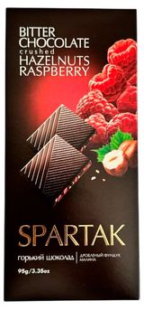 Шоколад горький «Спартак» дробленый фундук малина, 95 г