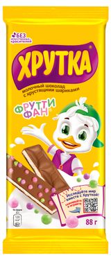 Шоколад молочный «ХРУТКА» Фруттифан, 88 г