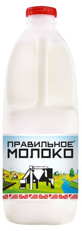 Молоко пастеризованное питьевое «Правильное Молоко» нормализованное канистра 3,2-4% БЗМЖ охлажденное, 2 л