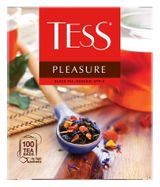 Чай черный Tess Pleasure с шиповником яблоком и тропическими фруктами, 100 шт