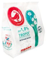 Творог рассыпчатый обезжиренный АШАН Красная птица 1,8% БЗМЖ, 300 г