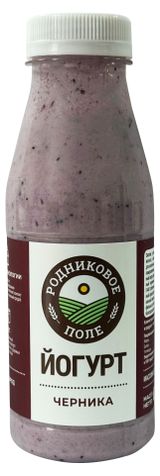Йогурт питьевой «Родниковое поле» Черника ГОСТ 3,2% БЗМЖ, 330 г