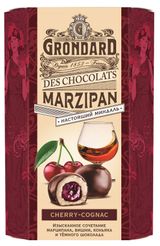 Конфеты глазированные GRONDARD Марципановые с вишневой начинкой и коньяком, 140 г