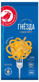 Макаронные изделия АШАН Красная птица Pappardelle гнезда, 500 г