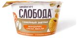 Биойогурт «Слобода» Семейный завтрак с мандарином  яблоком изюмом и фундуком, 190 г