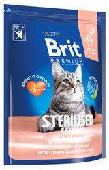 Сухой корм для кастрированных котов и стерилизованных кошек Brit Premium лосось, 800 г