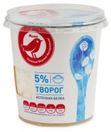 Творог рассыпчатый АШАН Красная птица 5% БЗМЖ, 220 г