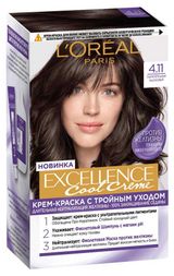 Изображение товара Крем-краска для волос L’Oréal Paris Excellence Cool Crème Ультрапепельный каштановый тон 4.11, 192 мл