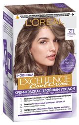 Изображение товара Крем-краска для волос L’Oréal Paris Excellence Cool Crème Ультрапепельный русый тон 7.11, 192 мл