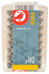 Изображение товара Батарейка АШАН Красная птица алкалиновая типоразмера ААА, 40 шт