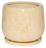 Изображение товара Горшок Тюльпан керамический бежевый с поддоном Ø37х32 см, 26 л