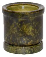 Изображение товара Горшок Цилиндр керамический зеленый с поддоном Ø15х18 см, 3,2 л