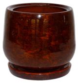 Изображение товара Горшок Тюльпан керамический с поддоном коричневый Ø37х32 см, 26 л