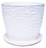 Изображение товара Горшок Лютик керамический белый без поддона, Ø18 см