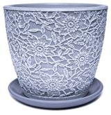 Изображение товара Горшок Лютик керамический светло-серый без поддона, Ø18 см