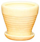 Изображение товара Горшок керамический с поддоном бежевый Ø14 см