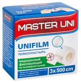 Изображение товара Лейкопластырь Master Uni Unfix на полимерной основе, 3х500 см
