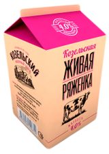 Изображение товара Напиток кисломолочный Ряженка «Козельское Молоко» 4% БЗМЖ, 450 мл