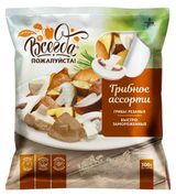 Изображение товара Грибная смесь Грибное ассорти «Всегда пожалуйста» гриб белый, шампиньоны, шиитаке, маслята быстрозамороженные, 300 г