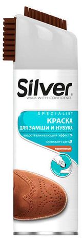 Изображение товара Спрей-краска для обуви Silver для нубука и замши коричневый 300 мл