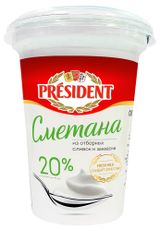 Изображение товара Сметана President 20%, 350 г