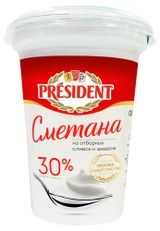 Изображение товара Сметана President 30% БЗМЖ, 350 г