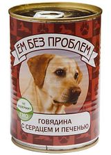 Изображение товара Консервы для собак «Ем Без Проблем» сердце и печень, 410 г