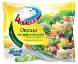 Изображение товара Овощная смесь «4 Сезона» Овощи по-деревенски картофель морковь капуста брокколи кукуруза фасоль перец болгарский замороженная, 400 г