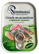 Изображение товара Сельдь «Раптика» в пряной заливке по-исландски филе-кусочки, 115 г