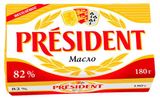 Изображение товара Масло сливочное President 82% БЗМЖ Беларусь, 180 г