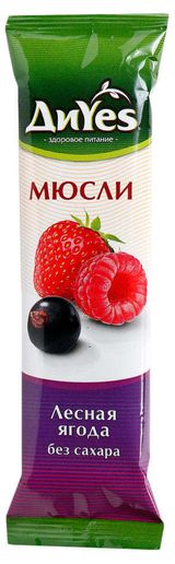 Изображение товара Батончик мюсли DiYes лесная ягода без сахара, 25 г