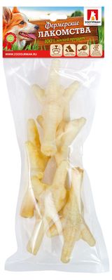 Изображение товара Лакомство для собак «Зоогурман» Фермерские лакомства Лапы куриные светлые, 5 шт