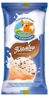 Изображение товара Мороженое сливочное «Коровка из Кореновки» Пломбир ванильный с шоколадной крошкой, 80 г
