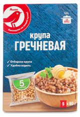Изображение товара Крупа гречневая АШАН Красная птица в пакетиках, 400 г
