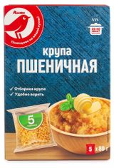 Изображение товара Крупа пшеничная АШАН Красная птица в пакетиках, 400 г