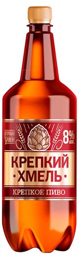 Изображение товара Пиво «Крепкий Хмель» светлое фильтрованное 8%, 1,3 л
