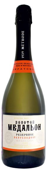 Изображение товара Игристое вино «Золотой медальон» белое полусладкое Россия, 0,75 л