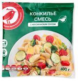 Изображение товара Овощная смесь АШАН Красная птица Конкилье макароны с мексиканским соусом замороженная, 400 г