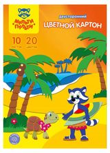 Изображение товара Картон цветной двусторонний «Мульти-пульти» Приключения Енота A4, 20 л