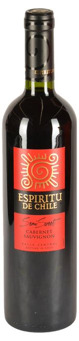 Изображение товара Вино Espiritu de Chile Cabernet Sauvignon красное полусладкое Чили, 0,75 л