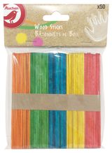 Изображение товара Палочки деревянные АШАН Красная птица цветные, 50 шт