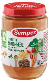 Изображение товара Пюре Semper Спагетти болоньезе с 12 мес., 190 г