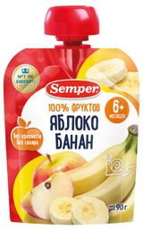 Изображение товара Пюре Semper яблоко банан с 6 мес., 90 г