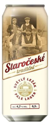 Изображение товара Пиво Staroceske tradicni светлое фильтрованное 4,7%, 500 мл
