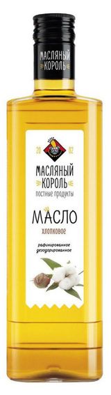 Изображение товара Масло хлопковое «Масляный король» рафинированное, 350 мл