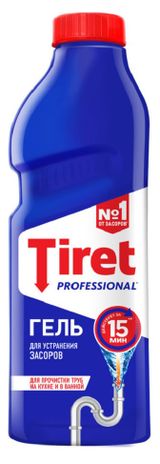 Изображение товара Гель для устранения засоров в канализационных трубах Tiret Профессионал, 1 л