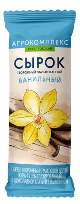 Изображение товара Сырок творожный «Агрокомплекс Выселковский» глазированный в шоколадной глазури с ванилью 26% БЗМЖ, 40 г