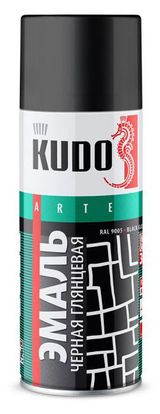 Изображение товара Эмаль KUDO универсальная черная глянцевая, 520 мл