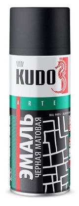 Изображение товара Эмаль KUDO универсальная черная матовая, 520 мл