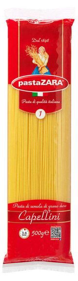 Изображение товара Макаронные изделия Pasta Zara Capellini №1 спагетти, 500 г